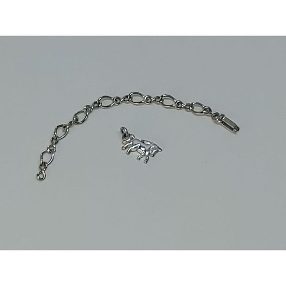 Vintage SILVER CHARM BRACELET WITH HORSE CHARM - Picture 1 of 7